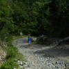 Loose rock trail can be difficult when descending the steeper grades.