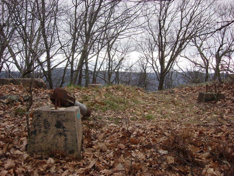 Foundations of former fire tower at the trail's high point.