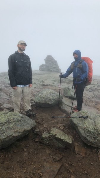 Photo was taken August 2019 on the Pemi Loop's highest peak after been pelted with hail for many hours and hit with 80 mph wind. I'm glad to be off of there!