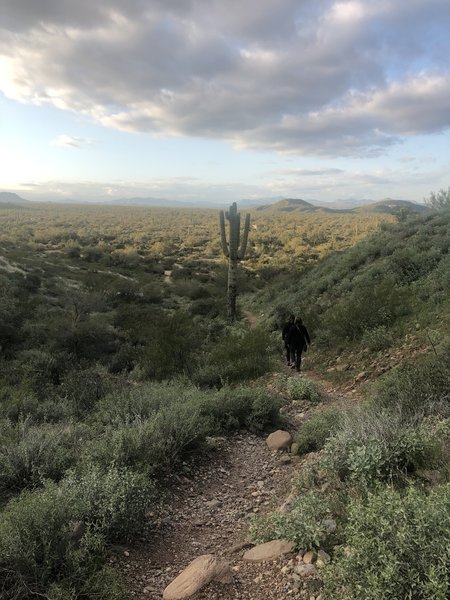 Hiking down one of the switchbacks.