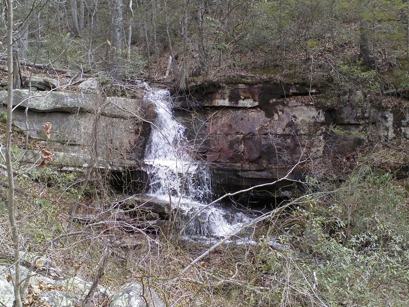 View of waterfall passed after climbing away from Maury River.