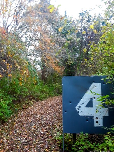 Runway markers can still be seen on the trails.
