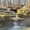 Water cascading down sandstone rocks