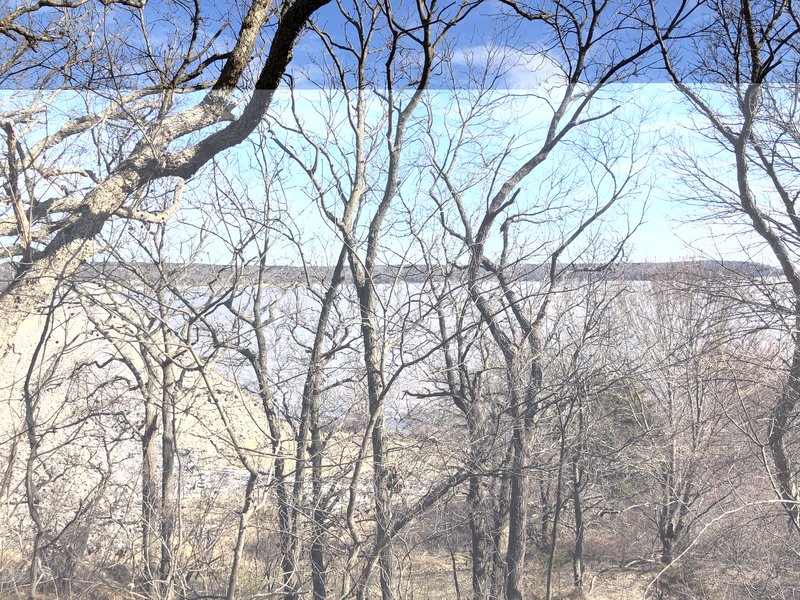 This is the first view of the lake and dam...probably can't see it in the summer time though.