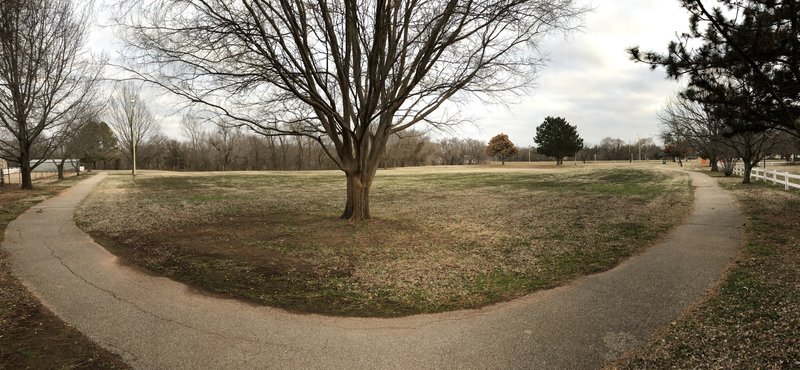 wide view of the walking path