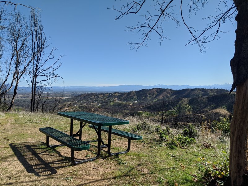 Picnic table on a spur trail.