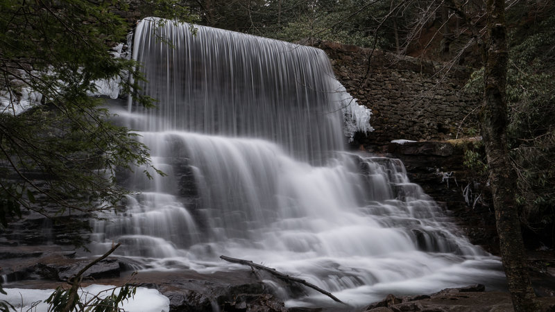 The 15-foot tall waterfall over Stametz Dam - Hickory Run, PA.