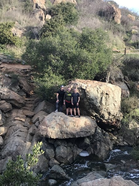 Taking a quick break at the waterfall.