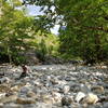 Down by the river.