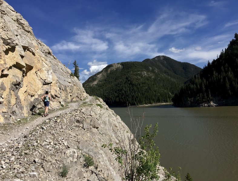 Cruising out the shelf trail above Gibson Reservoir. May 2018