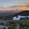 Sunset over the North Cascades from the foot of Mount Baker