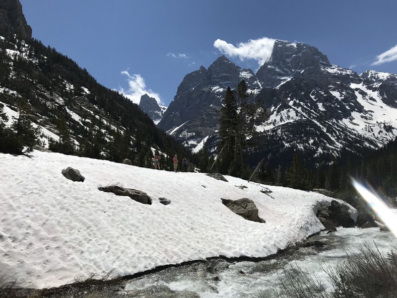 Striking view of the Tetons on the way to Lake Solitude.