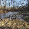 Small creek grossing connecting Cedar and Acorn Trails