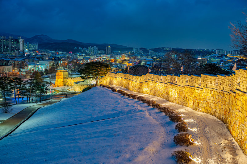 Skyline and wall from Hwaseong Fortress