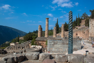 Delphi Tripod and Temple of Apollo, Delphi