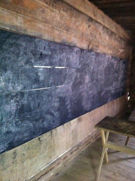 A true black board in the Greenbrier School