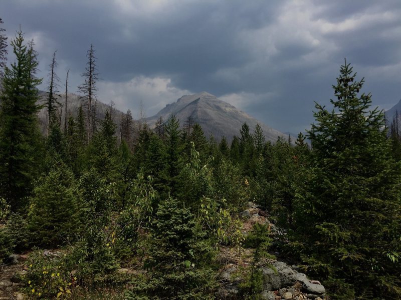 Mountains just before a storm at the Upper Nyack Camp.