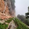 The cliff and the walkway.