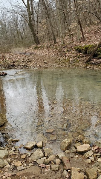 Shallow creek crossing a day after a 1/2" of rain