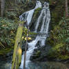 Horseshoe Creek Falls as seen from the short campsite spur further below the bridge.