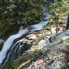 The Middle Siouxon Falls from above via a clear spot along the trail