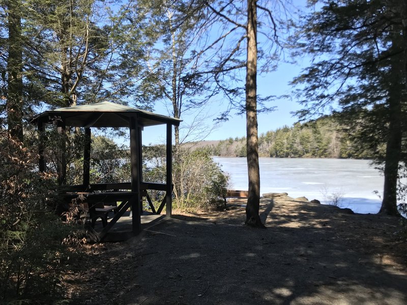 The gazebo on Upper Highland Lake.