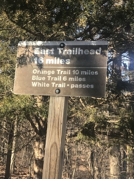 Trailhead; note, I got 17.3 miles on GaiaGPS with an extra half mile walking back and forth to shelter 1