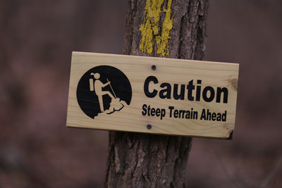 steep terrain ahead
