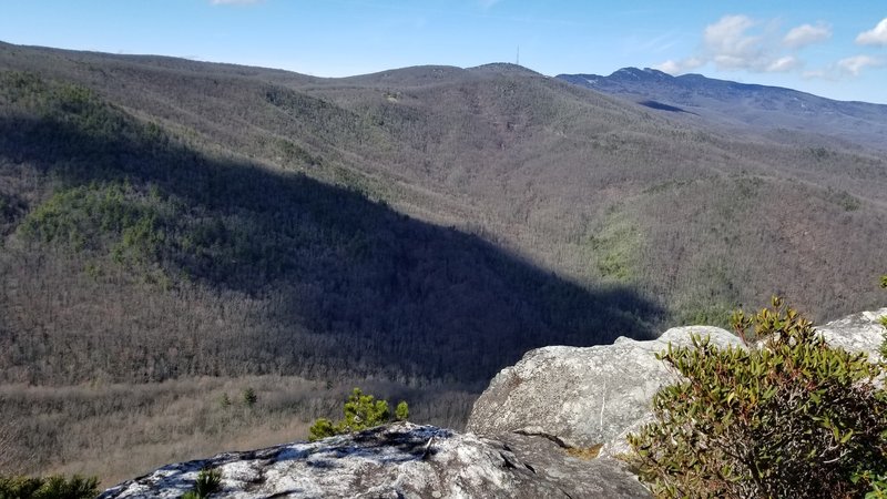 Grandmother and Grandfather mountains as seen from Big Lost Cove Cliffs