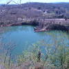 The view from the scenic overlook past the cemetary. The rock sticking out is Pinkston Pointe.