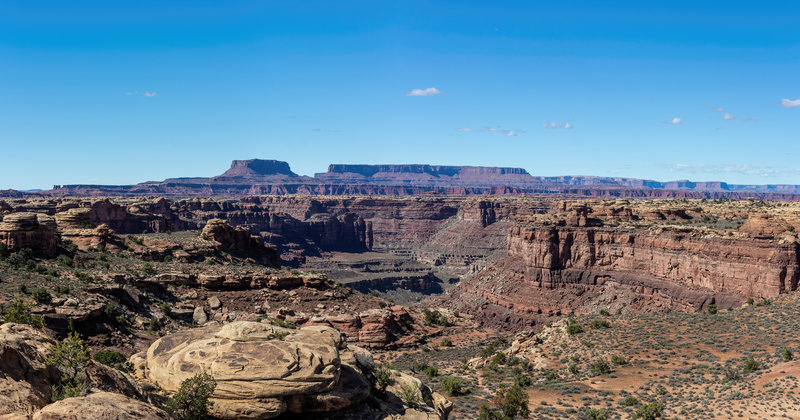 Grand View Point and Junction Butte from along the Slickrock Foot Trail