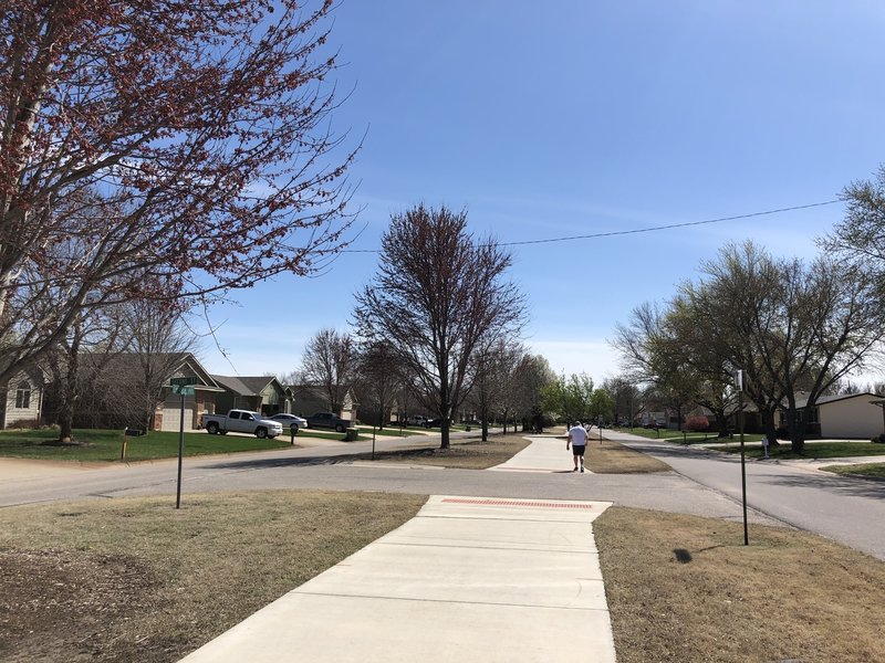 This path is a neat use of this median.  It was heavily being used today while everyone is getting outside and social distancing.