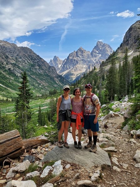 Posing with the Teton Range on the way to Lake Solitude