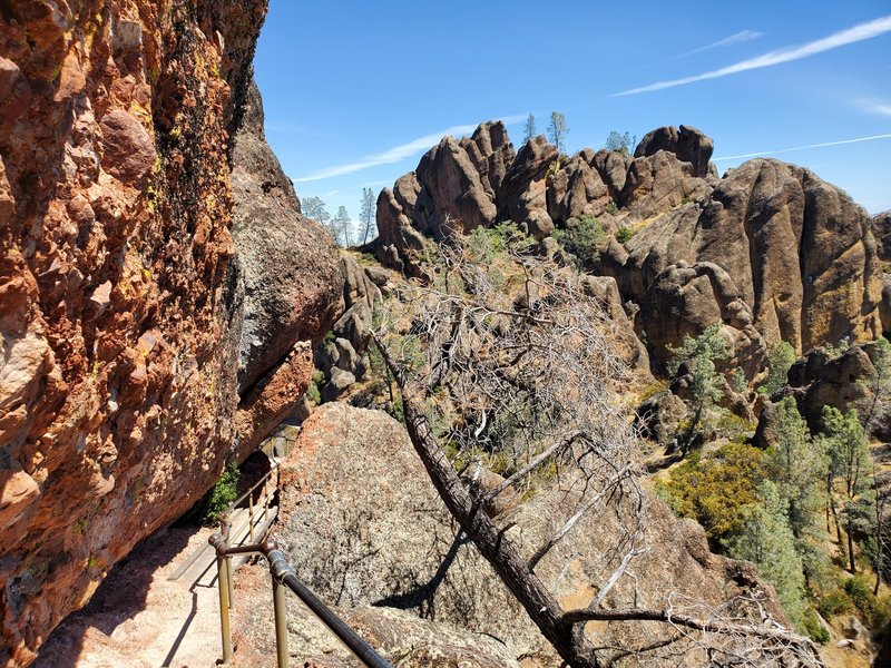 Part of the High Peaks Trail carved into the side of the rocks