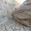 Dried cracked mud floor of the canyon