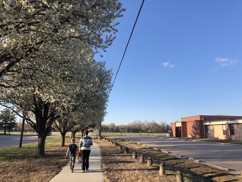 Path between the Rec center and Bryant Elementary school