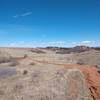 End of Sharptail Ridge Trail and start of Swallowtail Trail on County Road 5.