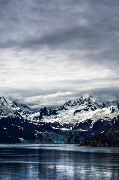 Snow covered mountain in Glacier Bay National Park