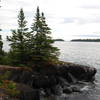 Shore scene from the Guest House deck, Rock Harbor, Isle Royale National Park, Michigan