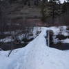 At the trailhead, bridge crossing Rocky Creek.