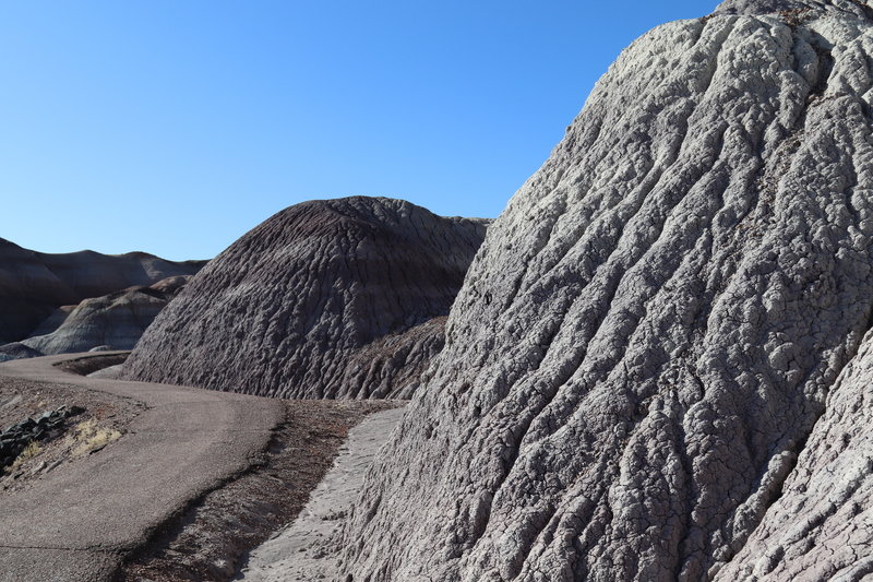 The side of badlands by Blue Mesa trail