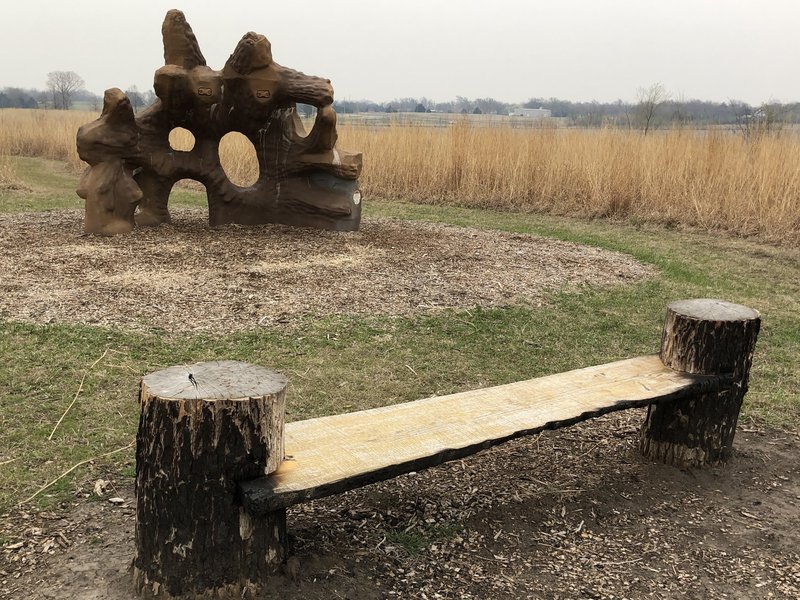 there's several neat benches made of large wood slabs along the hike as well.