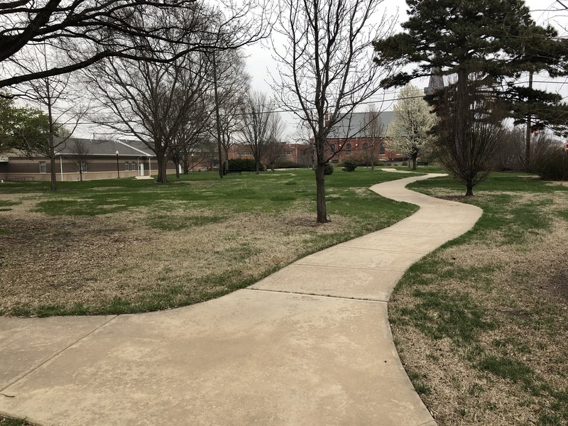 This is a small walking path, but very peaceful place in the middle of the city.