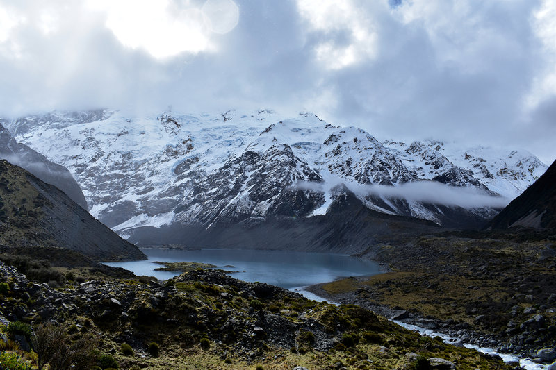 Mueller Lake as seen from the first part of Hooker Valley Track