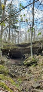 A waterfall about 12 feet tall.  One of about three in this spot
