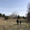 This is part of the main trail that follows along the edge of the woods.