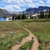 Trappers Lake view near the parking lot leading to the lake.