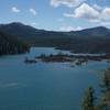 The view from the trail is amazing.  You can see where the Fantastic Lava Beds come right up to Butte Lake.