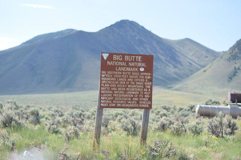 The sign to Big Southern Butte