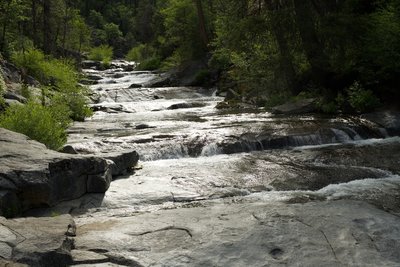 The South Fork of the Tuolumne River above Carlon Falls in the morning.